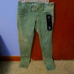 Army green skinny jean's